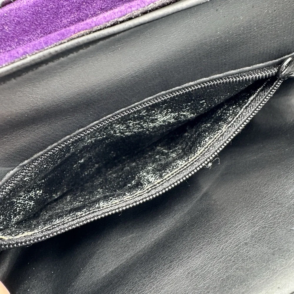 Vintage Reem‎ USA Purple Suede Leather Shoulder Bag 1980s Retro Glam Read